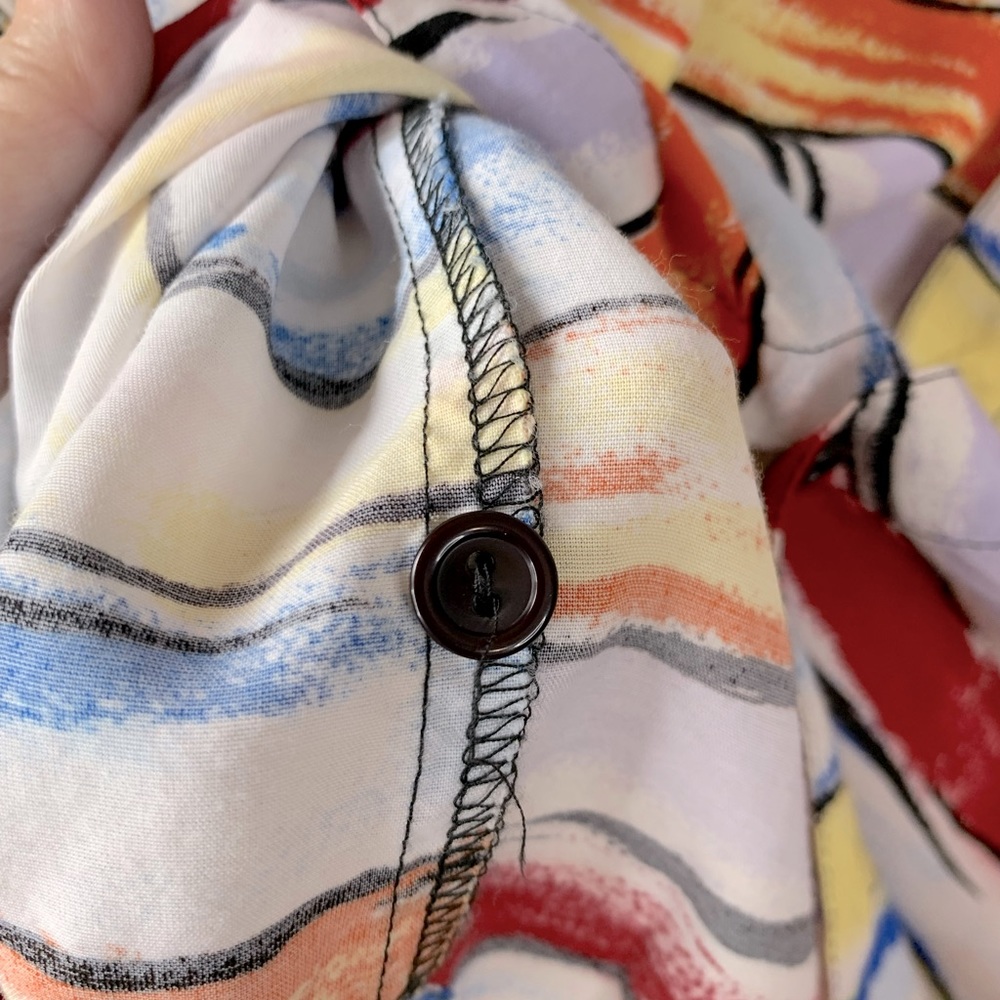CAFE Styled In Italy Vintage Watercolor Button Down Resortwear Shirt Size S/M - Picture 11 of 11